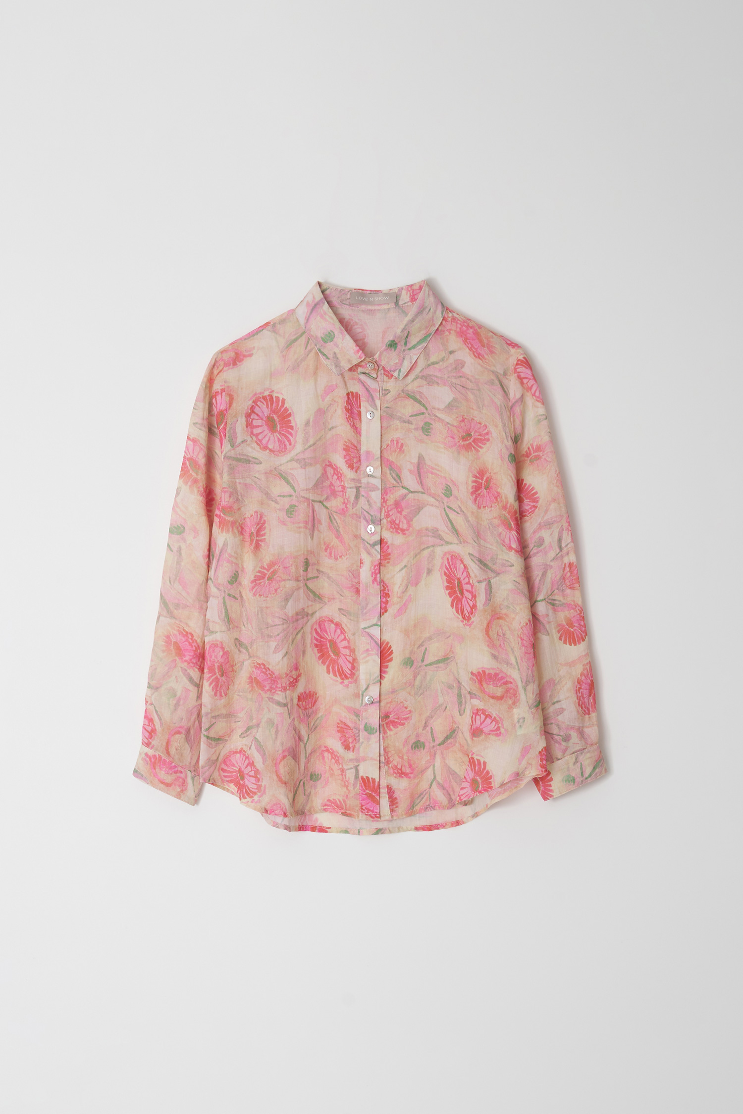 Flower linen printed shirt