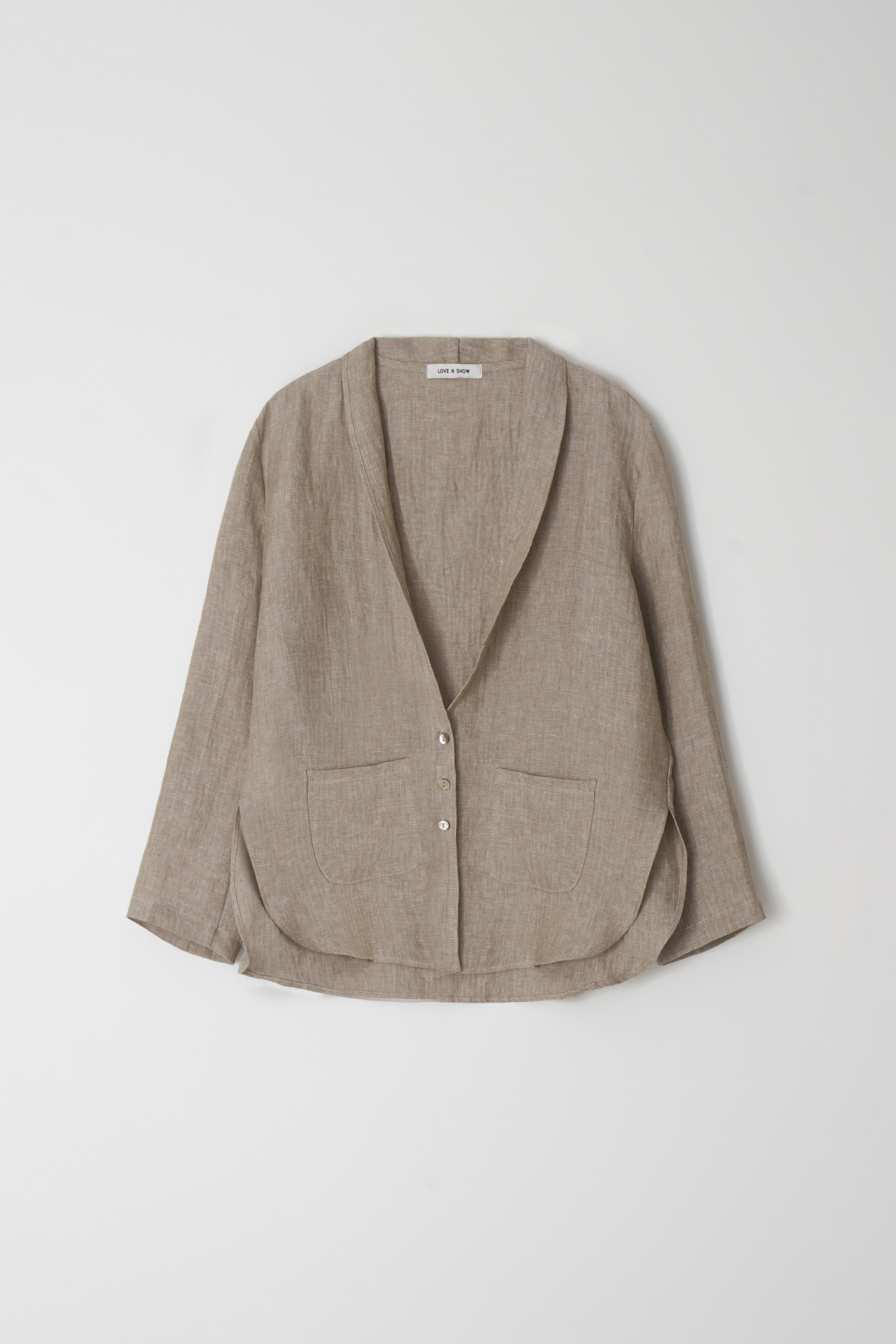 Linen shawl collar jacket